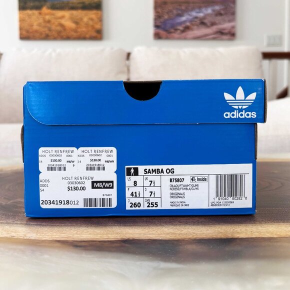 adidas Black / White / Gum Samba OG Shoes size M8 / W9 - Picture 15 of 16